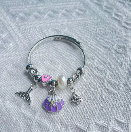 Wholesale DIY Beaded  Multi-Element Titanium Steel Bracelet