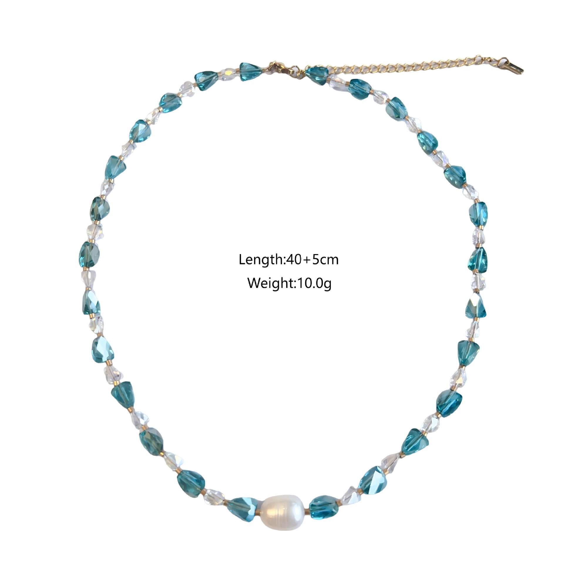 Wholesale Stainless steel natural crystal pearl element beaded necklace