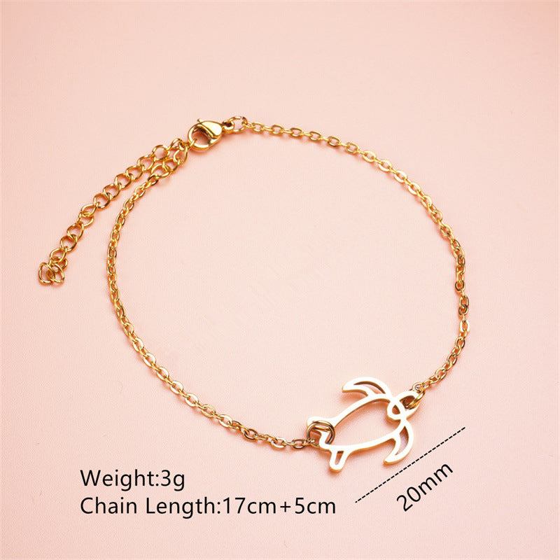 Wholesale Stainless Steel  Gold Turtle Hollow Pendant Bracelet