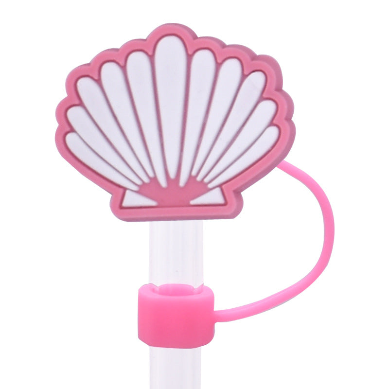Wholesale Random 100pcs Cute Colorful Shell Straw Cover 10MM Straw Tube Cap