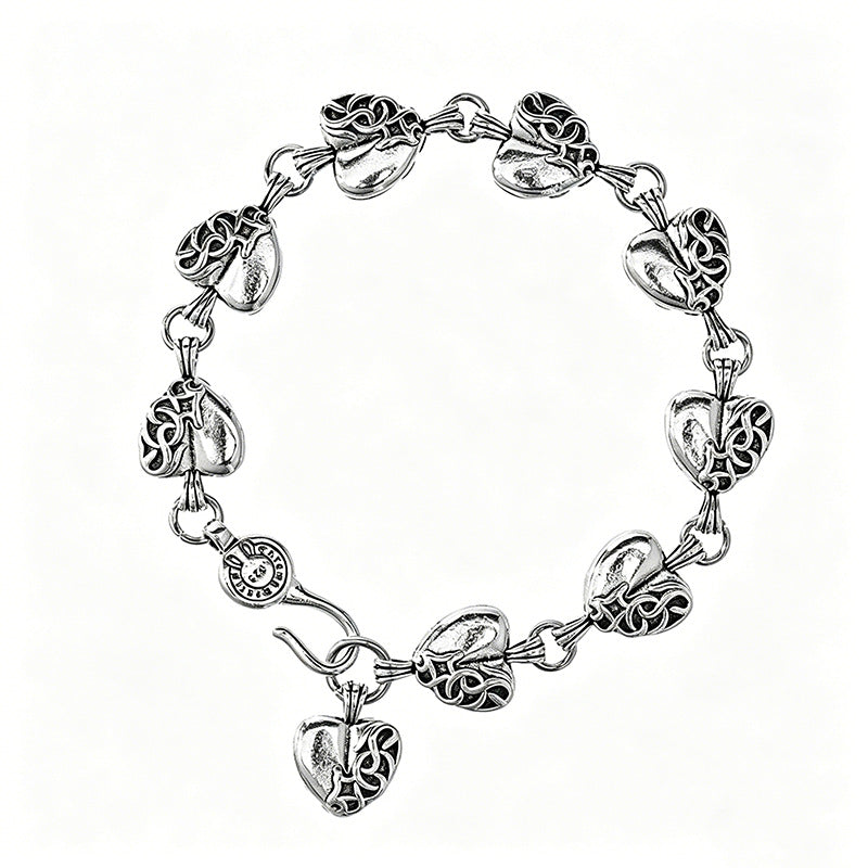 Wholesale Retro Love Heart Bracelet - Stylish Unisex Fashion Accessory for Gift or Boutique Resale