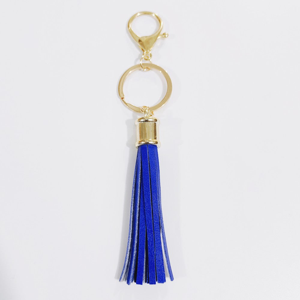 Wholesale Leopard Color Leather Tassel Keychain