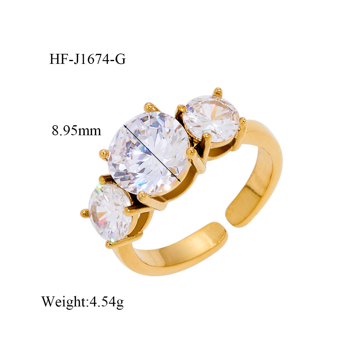 Wholesale Ins Style Titanium Steel Open Ring Electroplated Fashion Accessory Gift