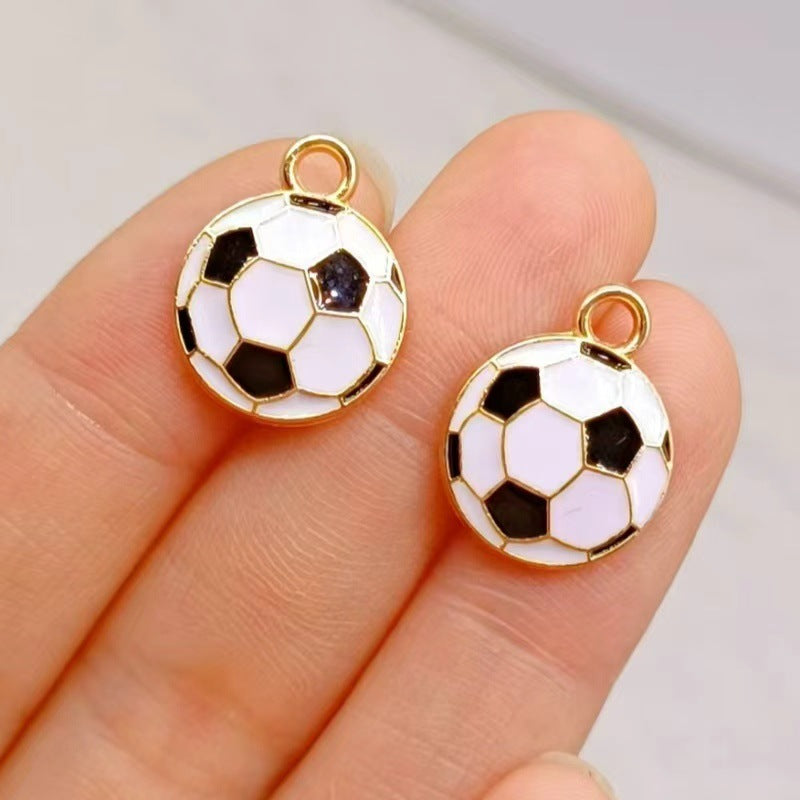 Wholesale DIY Alloy Drip Oil Accessories Sports Equipment Football Basketball Volleyball Pendant Keychain Bracelet Jewelry Pendant