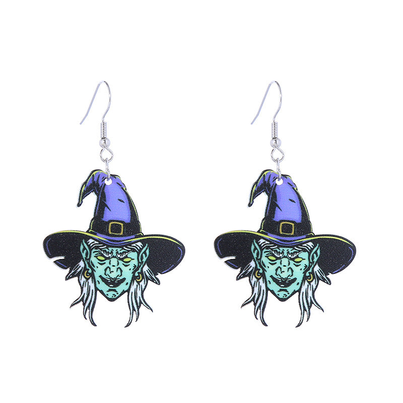 Wholesale  Series Personalized Horror Bloodstain Halloween Acrylic Earrings