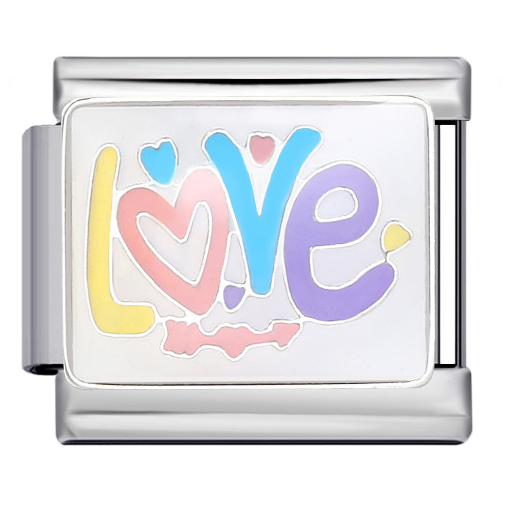 Wholesale Italian Charm Bracelet 9mm DIY Splicing Removable Gold and Silver Color Pattern Stainless Steel Composable Bracelet