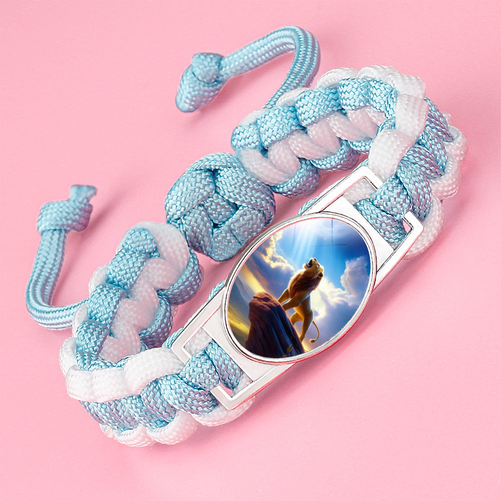 Wholesale Braided animal lion adjustable bracelet