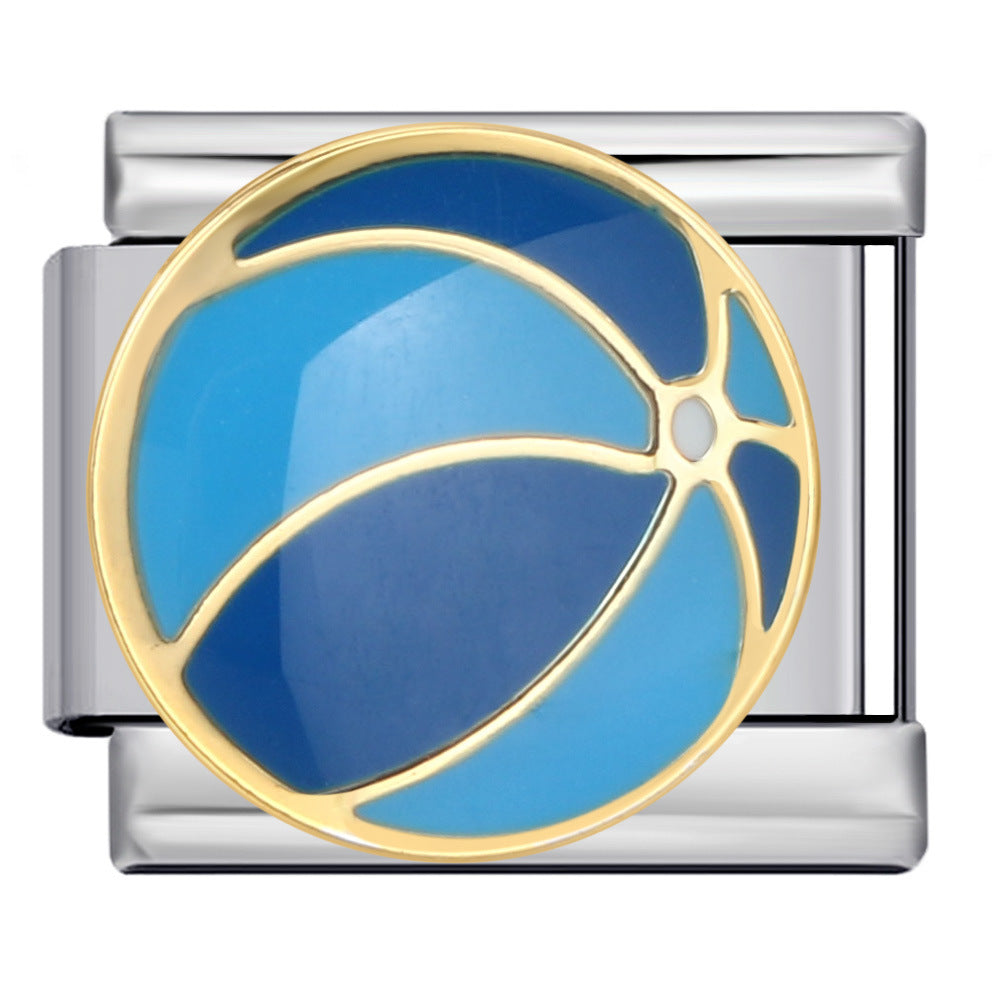 Wholesale Italian Charm Bracelet 9mm DIY Splicing Removable Ball Sports Stainless Steel Composable Bracelet