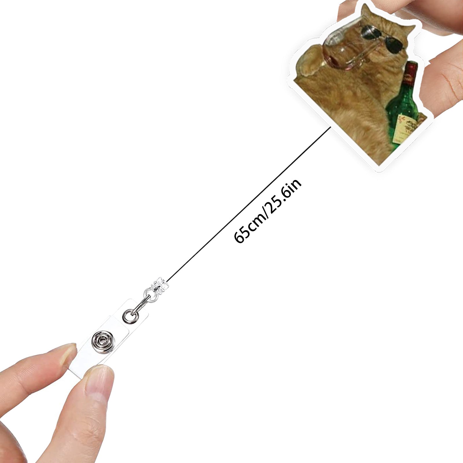 Wholesale Funny Cat Emoticon Acrylic Retractable Badge Reel for Party Gift
