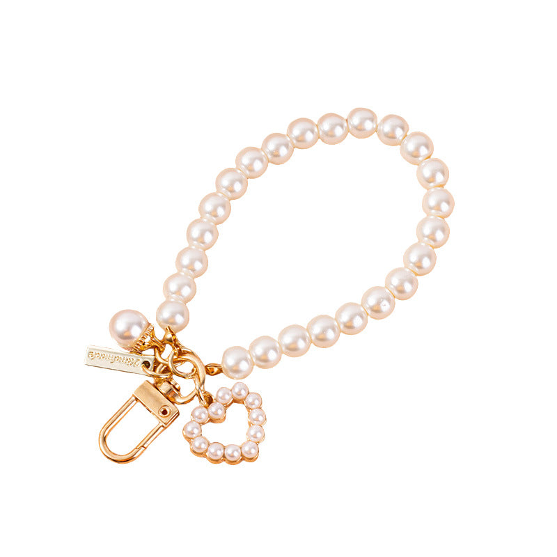 Wholesale Love pearl shell lanyard keychain