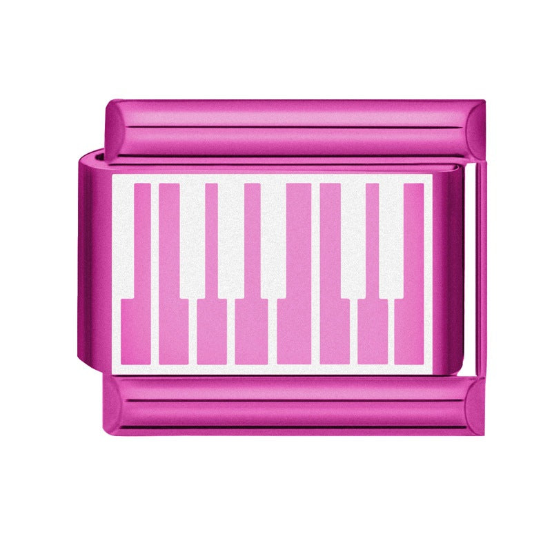 Wholesale Italian Charm Bracelet 9mm DIY Splicing Pitaya Red Stainless Steel Composable Bracelet