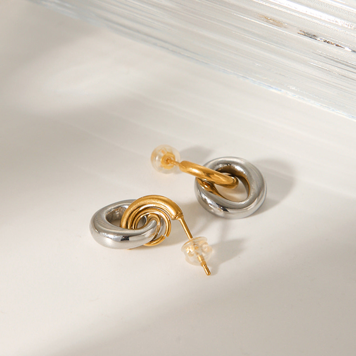 Wholesale geometric ring stainless steel earrings