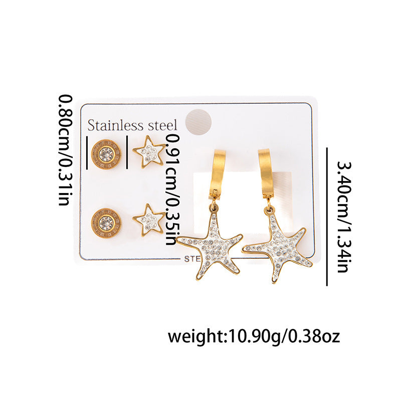 Wholesale Stylish Titanium Steel Love Earrings Set Fashion Jewelry for Party Wear