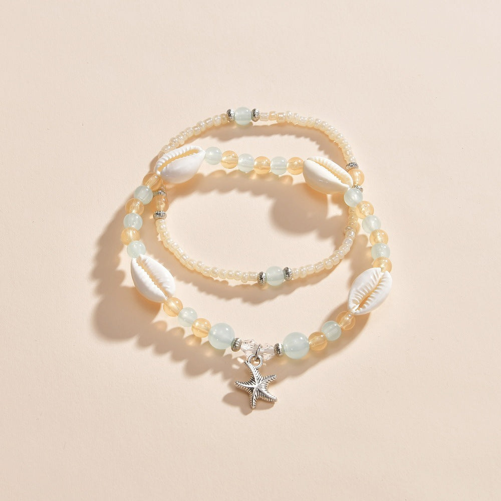 Wholesale Fashion Ocean Style Alloy Starfish Pendant  Anklet