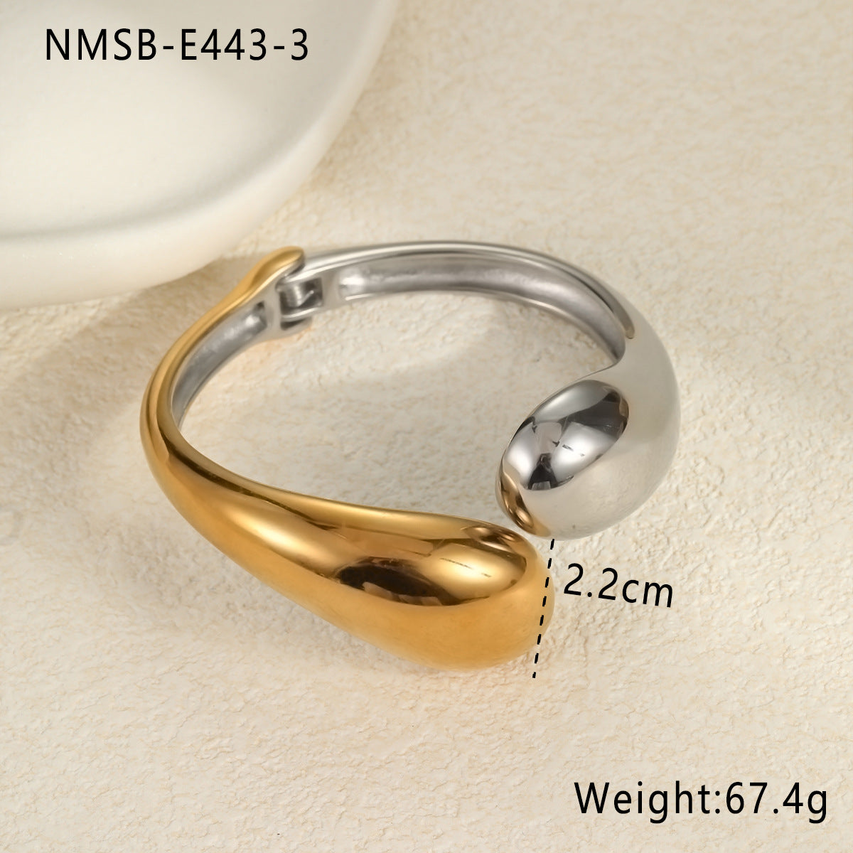 Wholesale Exaggerated Gold and Silver Color Matching Stainless Steel Bracelets