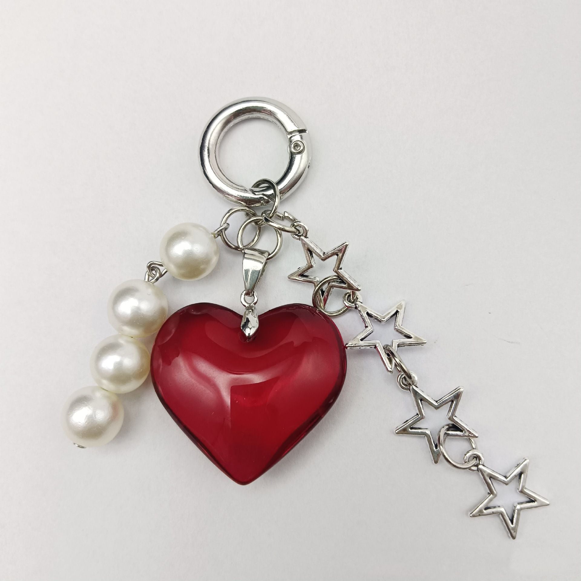 Wholesale Golden Beaded Bow Love Phone Pendant Keychains