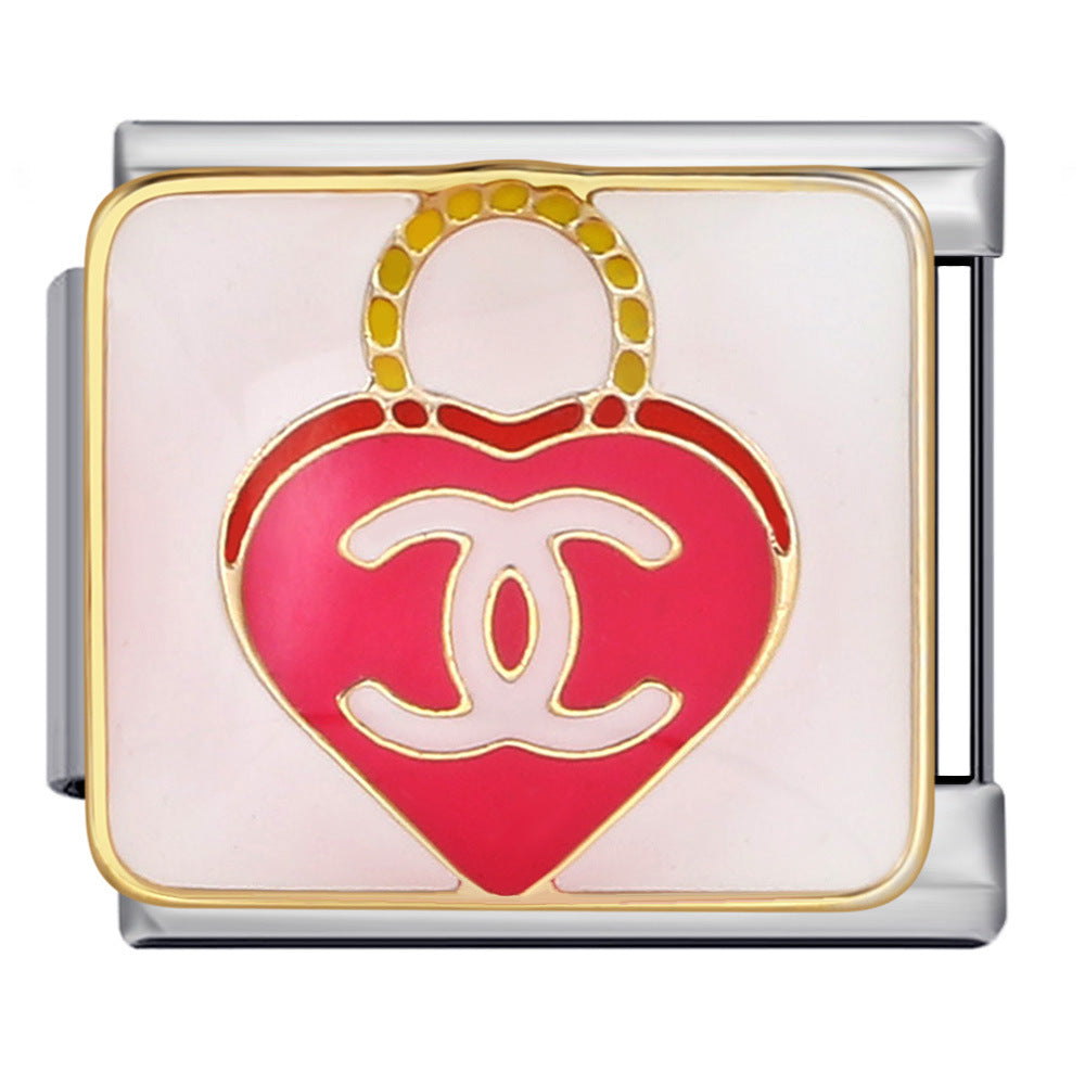 Wholesale Italian Charm Bracelet 9mm DIY Splicing Removable Exquisite Bag Stainless Steel Composable Bracelet