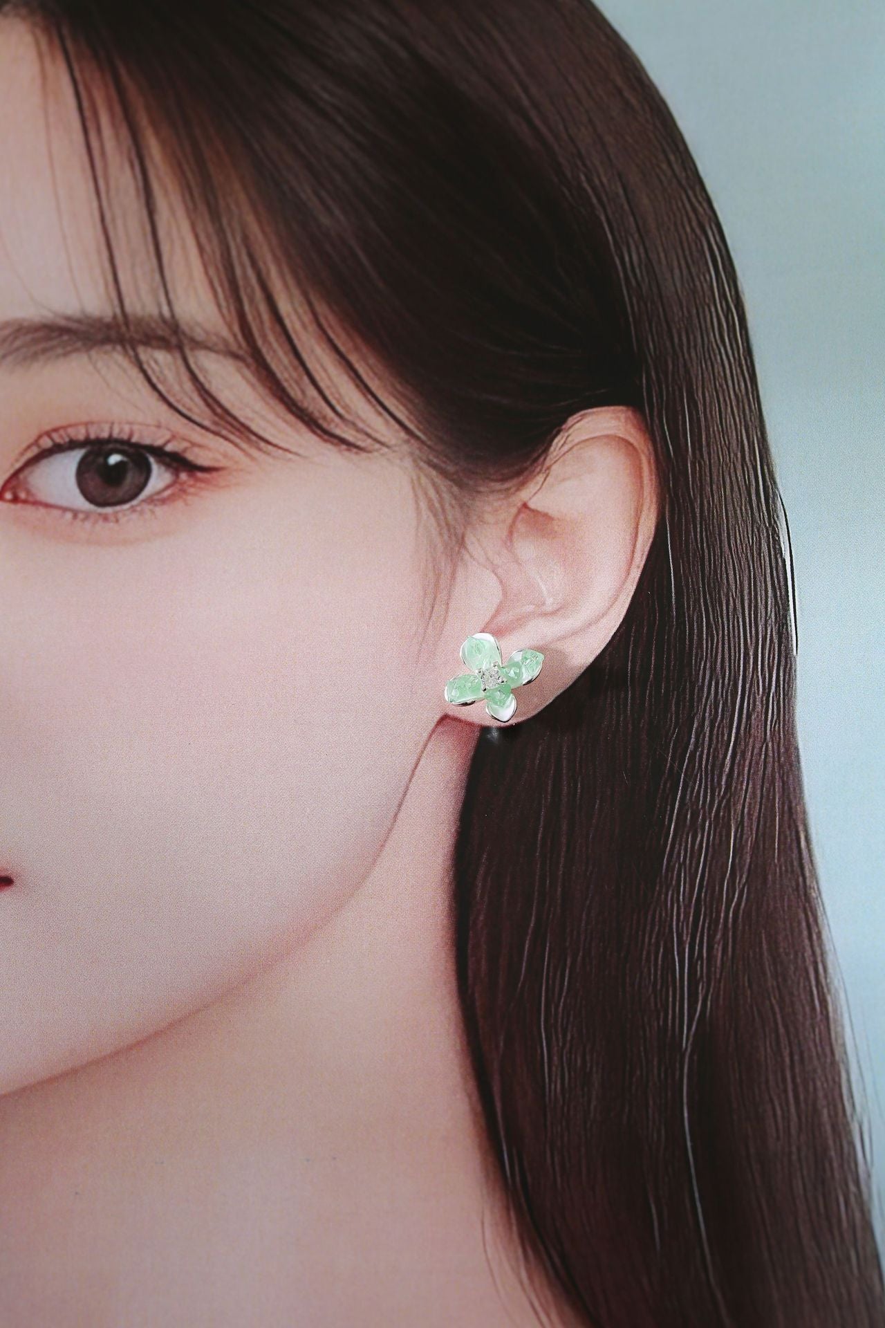 Wholesale  All-match Flower Earrings  Silver Needle Earrings