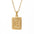 Wholesale  18K gold square brand stainless steel letter pendant necklace