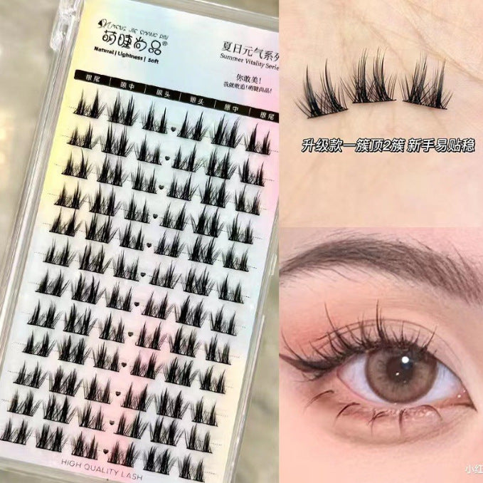 Wholesale 12 Rows of Large Capacity Comic Natural Single Cluster Segmented False Eyelashes ACC-FS-Rous003