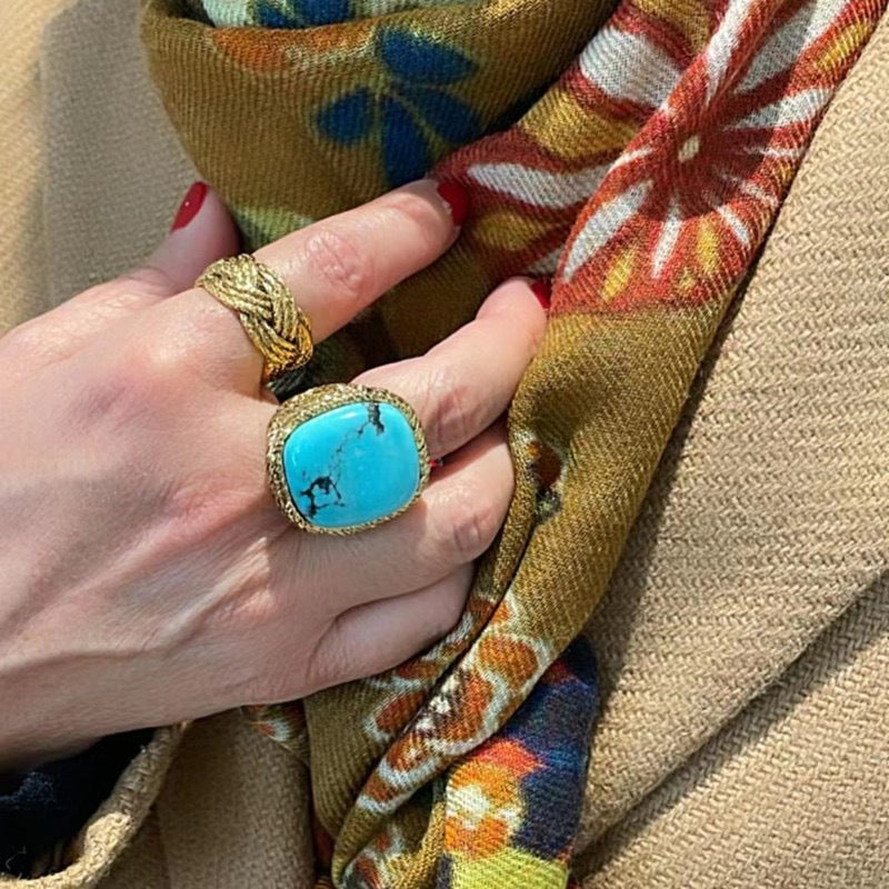 Wholesale copper gold-plated fashionable retro metal  ring