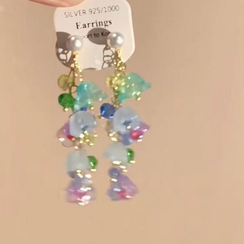 Wholesale Colorful Flower Tassel Earrings