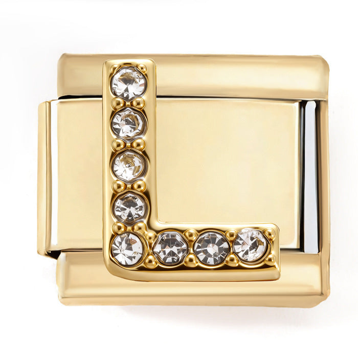 Wholesale 2PCS 9mm Italian Charm Starter Bracelets DIY Letters Stainless Steel Composable Bracelet