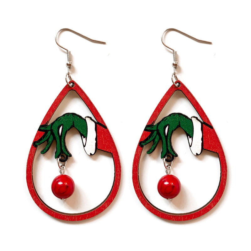 Wholesale Christmas Classic Stitching Retro Earrings Acrylic Earrings ACC-ES-XinChuan032