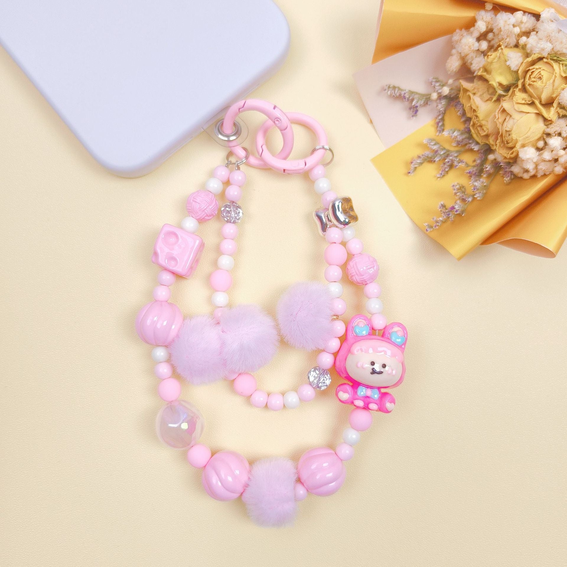 Wholesale Color Block Hand-painted Beaded Keychain  ACCVIP