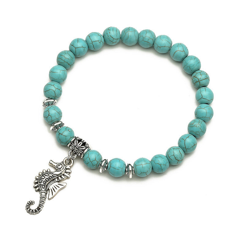 Wholesale Vintage Bracelet Set Turquoise Bracelet Cross Natural Stone Beads ACC-BT-Changx007