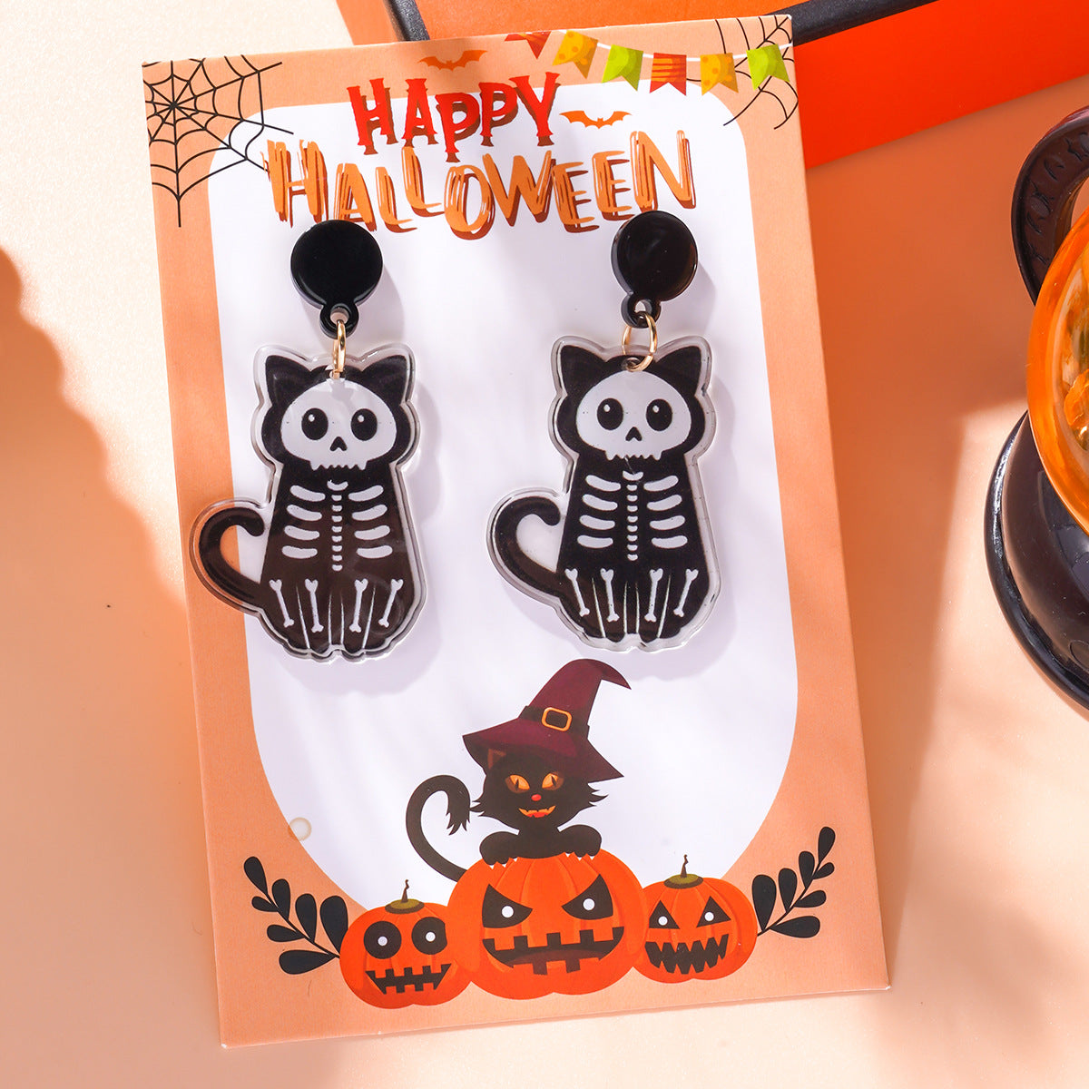 Wholesale Gothic Halloween Cross Pendant  Acrylic Earrings ACC-ES-Ditong005