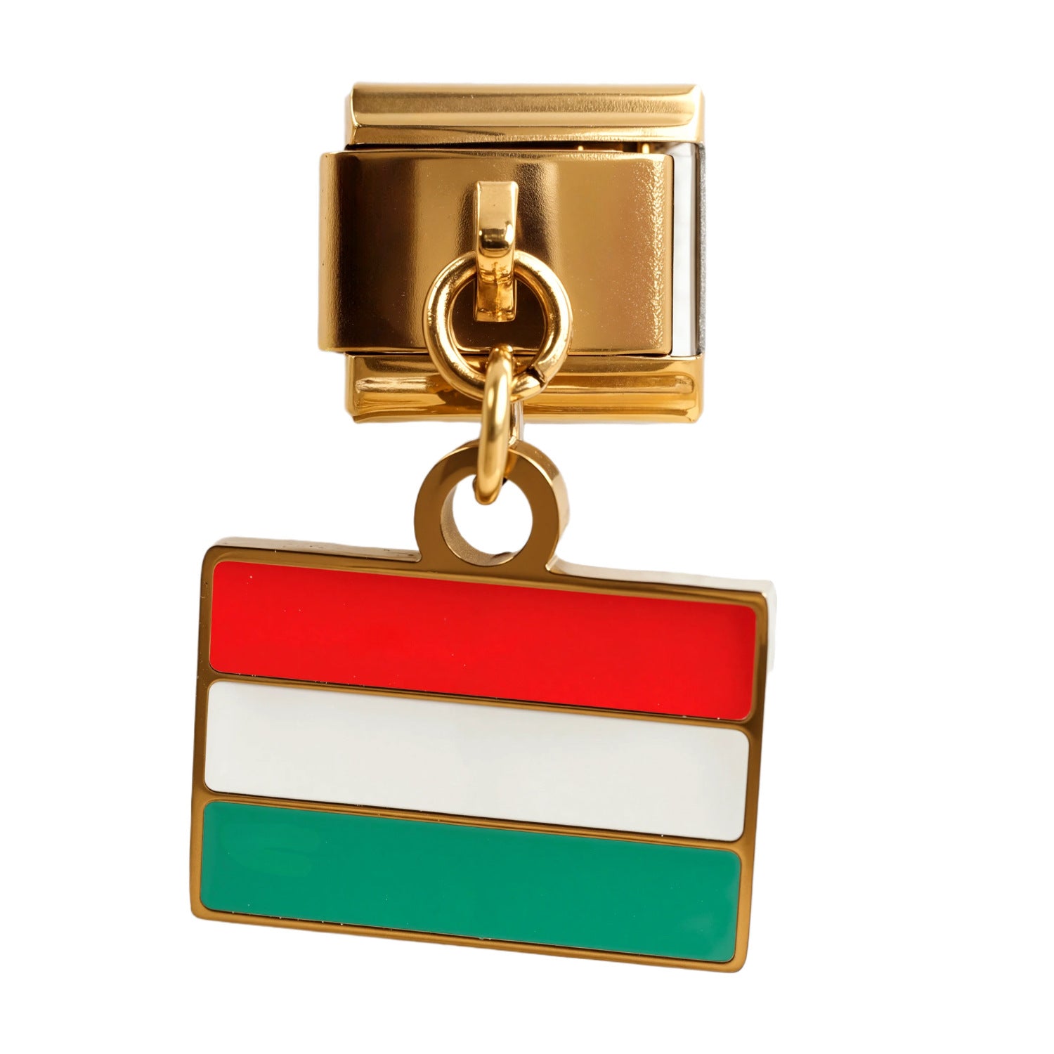 Wholesale 5PCS Italian Charm Bracelet Gold Flag Pendant Stylish Stainless Steel Jewelry Accessory