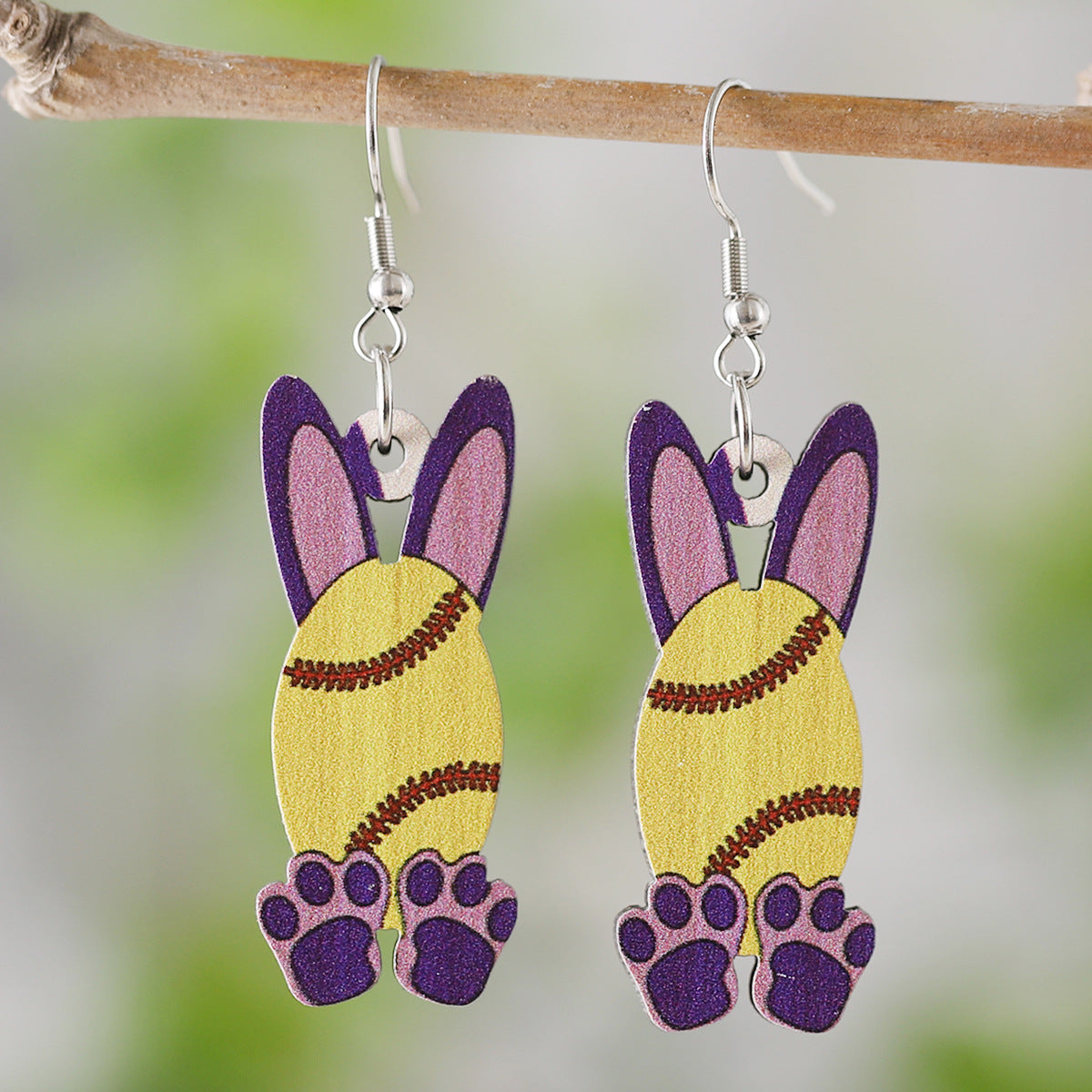 Wholesale  Easter football baseball rugby basketball egg rabbit dwarf pendant earrings