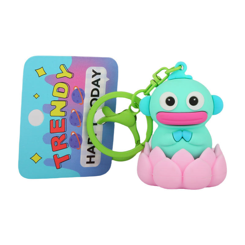 Wholesale Cartoon Lotus Fish PVC Soft Glue Keychain ACCVIP-KC-HangLi003