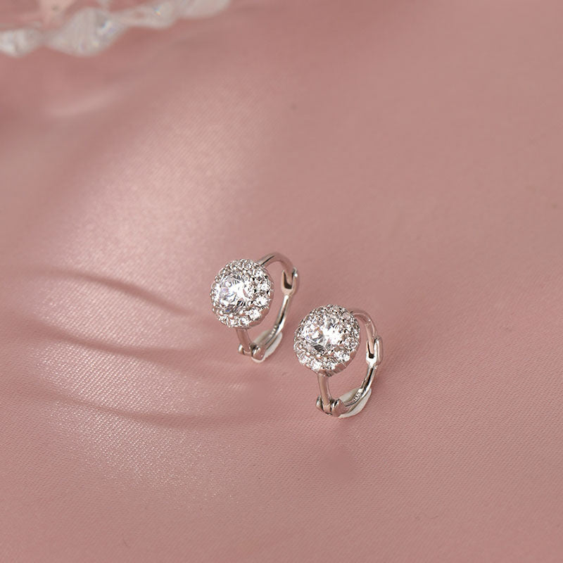 Wholesale 925 Silver Zircon Ear Button Earrings