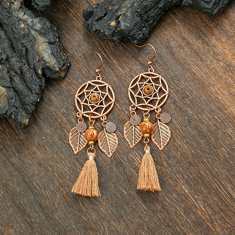 Wholesale Bohemian Hand-Woven Tassel Earrings for Everyday Wear Fashion Accessory