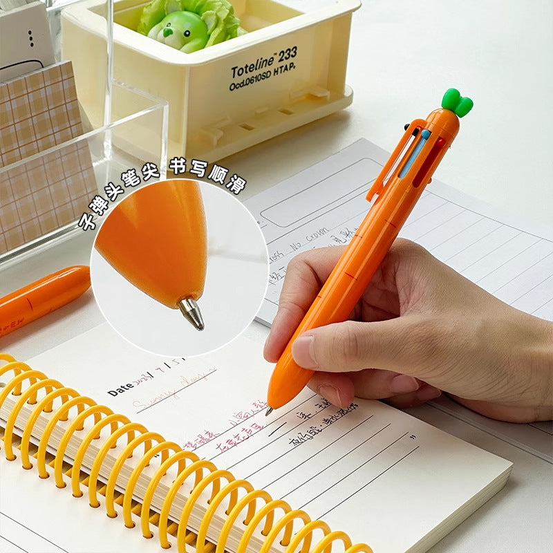 Wholesale Colorful Plastic Cartoon Carrot Pen Multi-color Pen