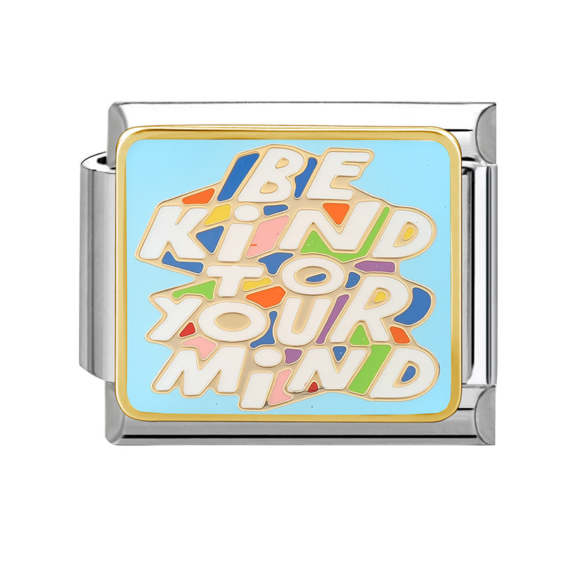 Wholesale 9mm Italian Charm Starter Bracelets DIY square Single Section Creative Stainless Steel Composable Bracelet