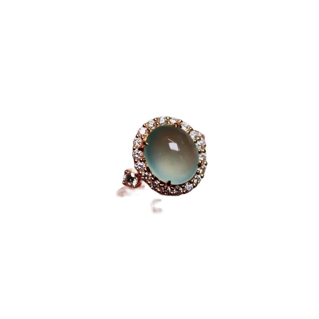 Wholesale Vintage Style Geometric Ring,  Copper with Imitation Chrysoprase,  Fashion Jewelry Accessory