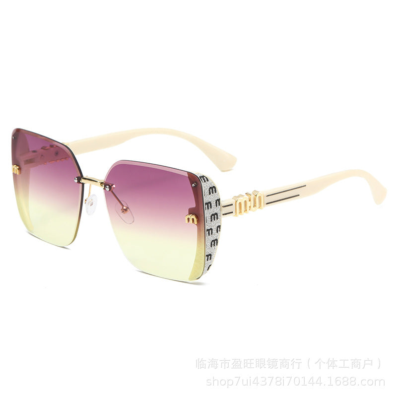 Wholesale Trendy Square Frameless Sunglasses for Women UV400 Everyday Wear Gift