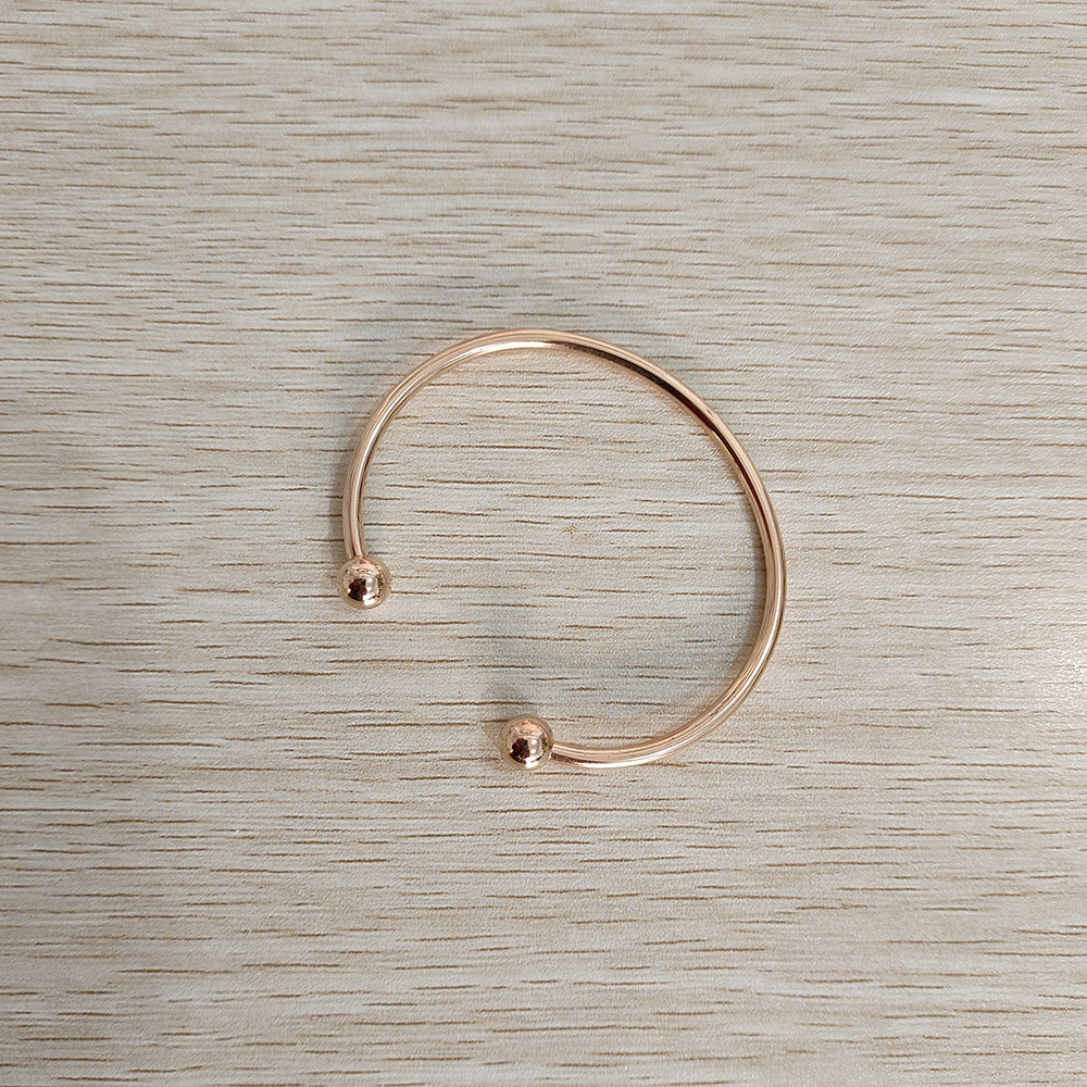 Wholesale Stainless steel ball-end open bangle