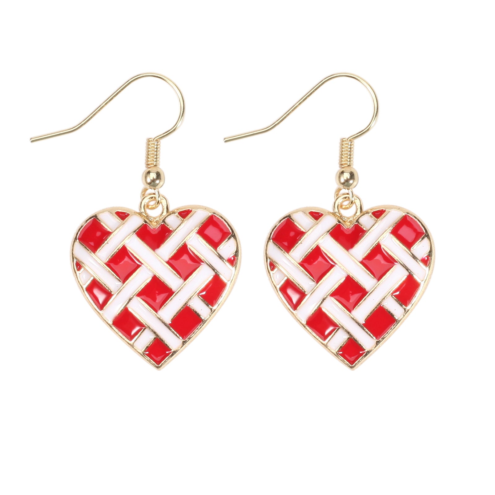 Wholesale Valentine' s Day Red Love Rhinestone  Earrings
