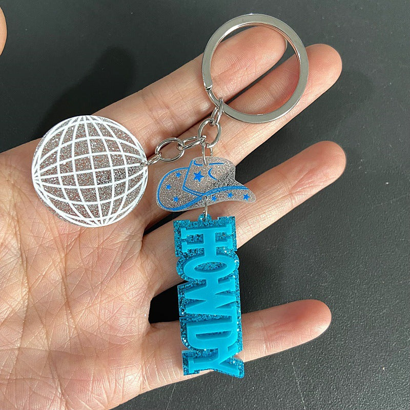 Wholesale Western Cowboy Tribe Acrylic English Letter Keychain ACC-KC-XueP002
