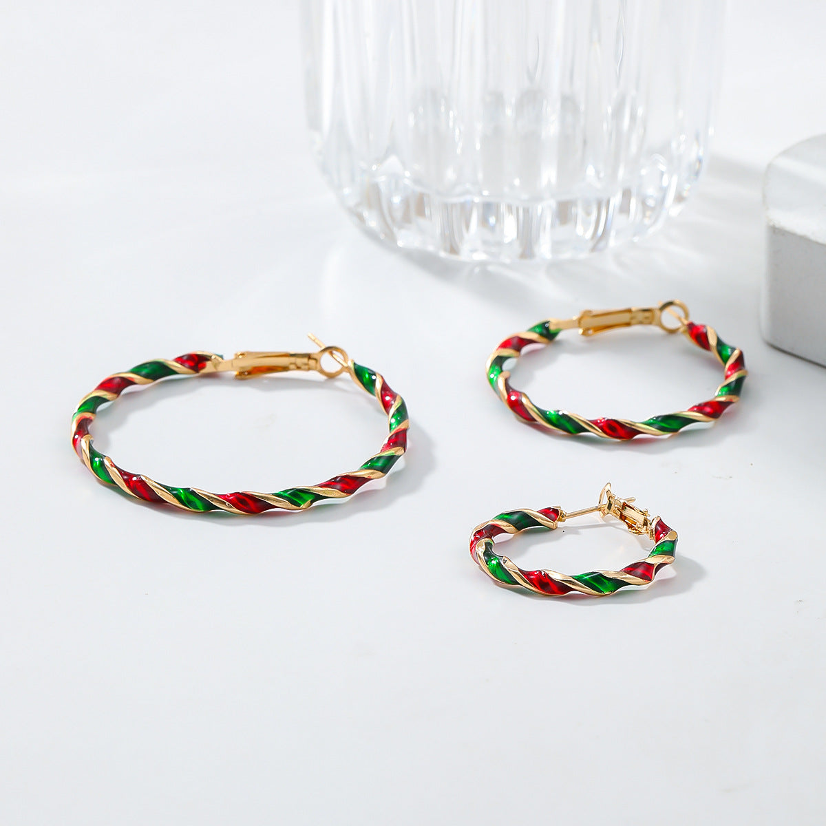 Wholesale Christmas Hoop Acrylic Earrings