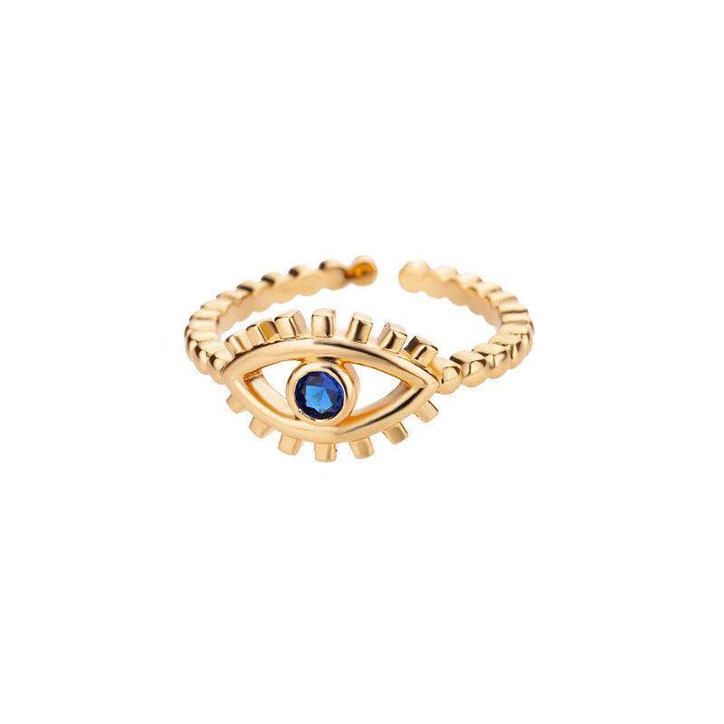 Wholesale Evil Eye Ring,  Blue Drip Oil Design,  Fashion Jewelry Accessory for Women,  Everyday Wear Gift