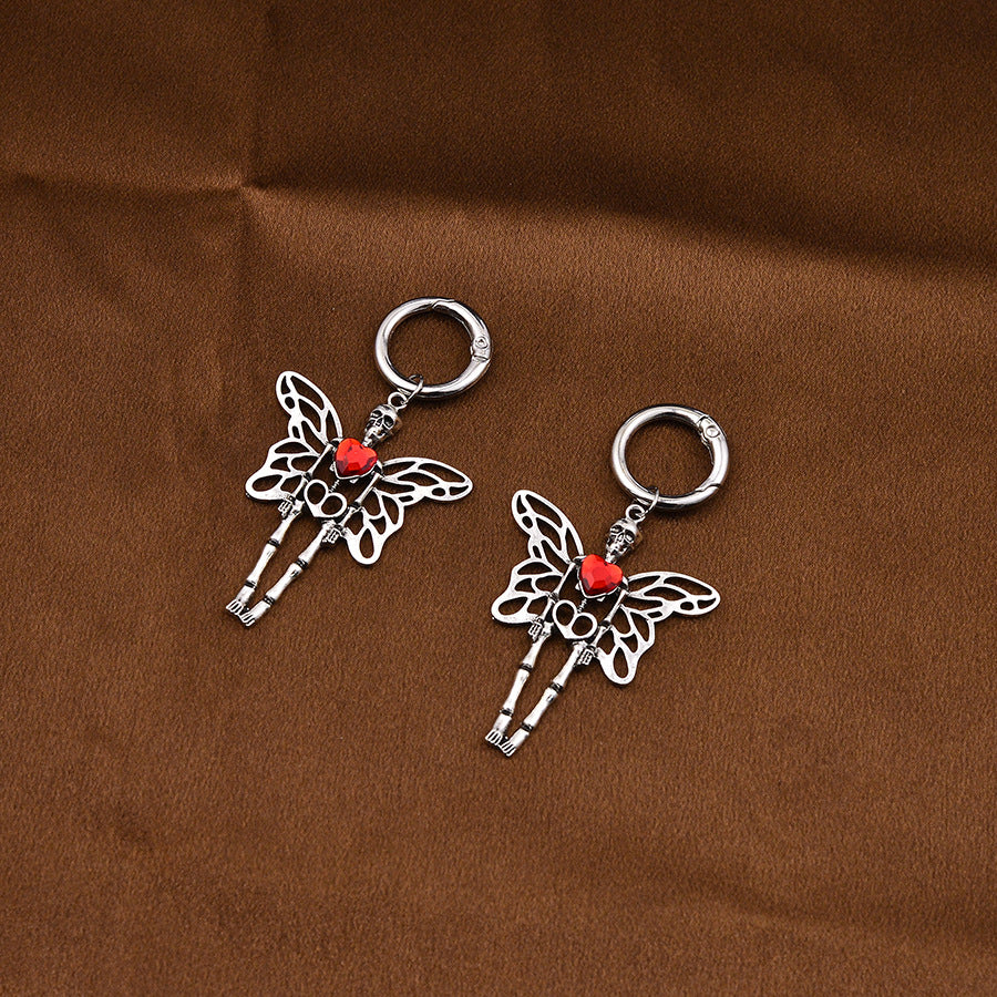 Wholesale human skeleton wing gemstone pendant Shoes Charms