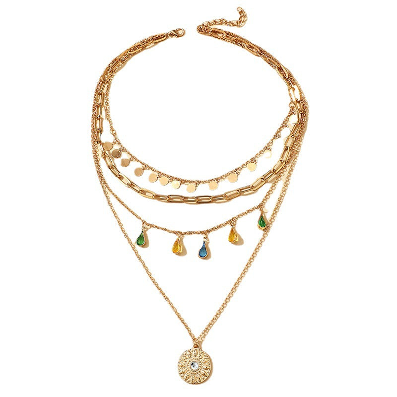 Wholesale Geometric Disc Tassel Necklace - Trendy Layering Jewelry,  Fashion Accessory for Boutique Resale