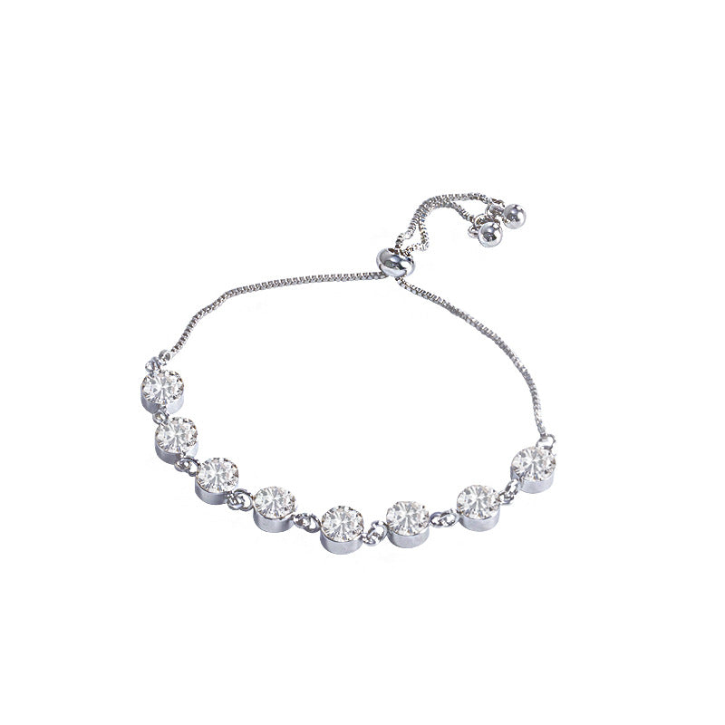 Wholesale sparkling diamond silver bracelet pull-out alloy bracelet ACC-BT-Sengw004