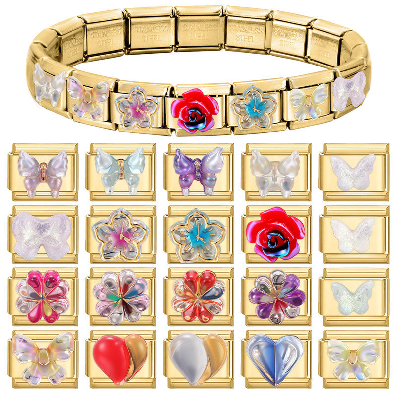 Wholesale Italian Charm Bracelet 9mm DIY Splicing Cute Creative Stainless Steel Composable Bracelet