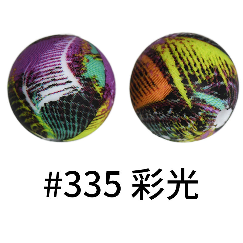 Wholesale 50pcs 15mm Western Style Leopard Skull Color Aztec Printed Silicone Balls Beads ACC-BDS-HeSheng004